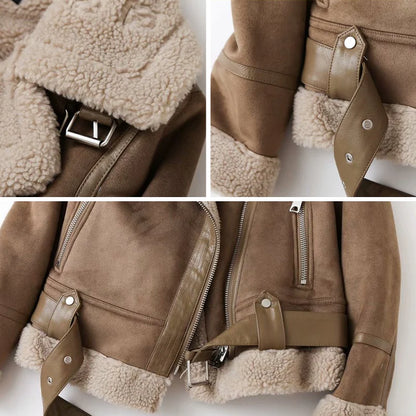 Judith - Gezellige Shearling Aviator Jas