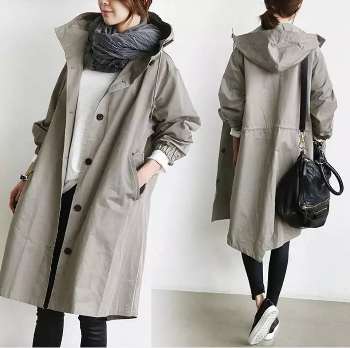 Zoe - Oversized Casual Trenchcoat met Knoopsluiting