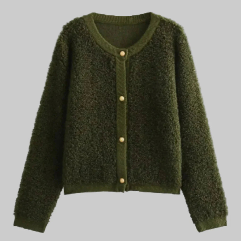 Dames vest met knoopjes – Zachte laag met opvallende textuur