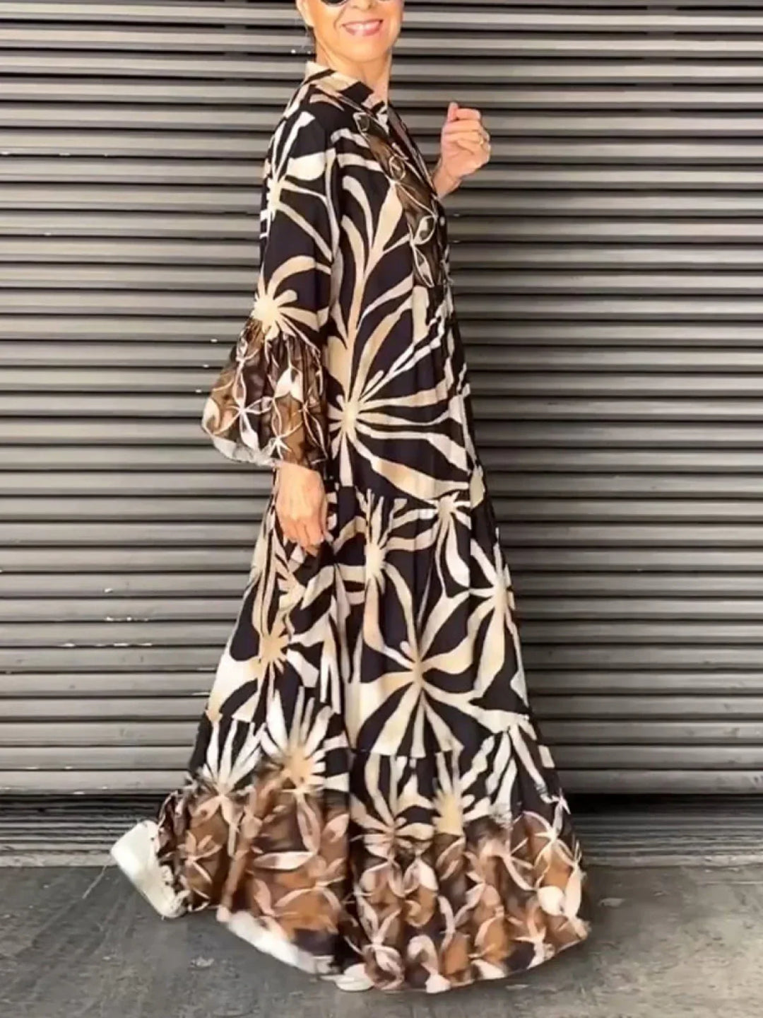 Loszittende Bloemen Maxi Jurk