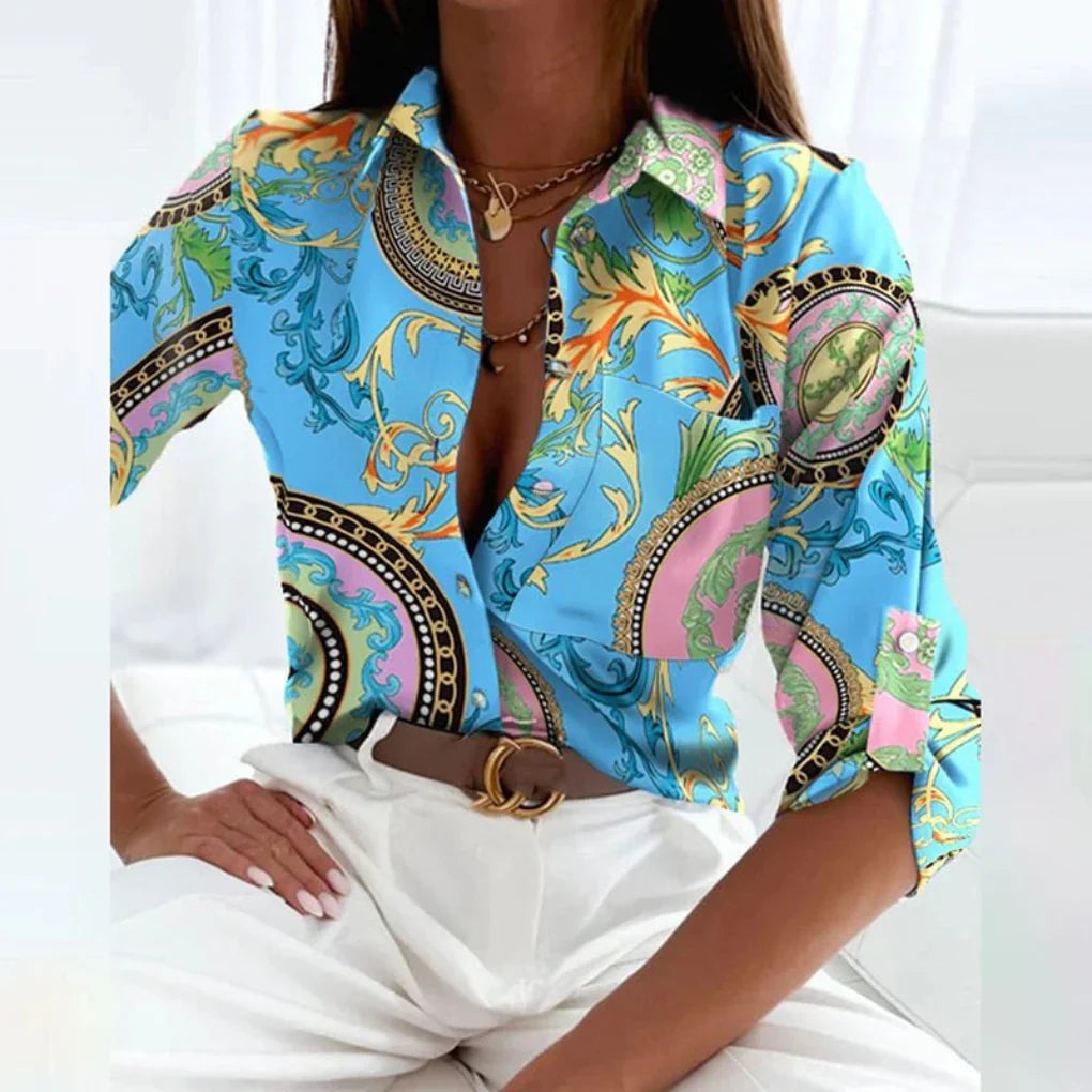 Damesblouse met puntkraag op maat